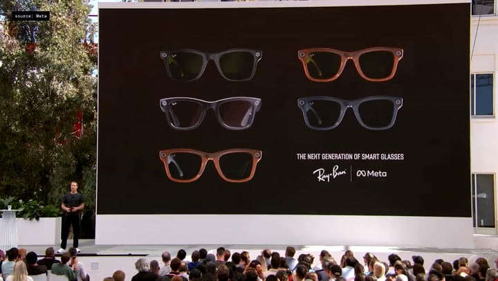 Mark Zuckerberg muestra los anteojos Ray-ban Meta de segunda generación