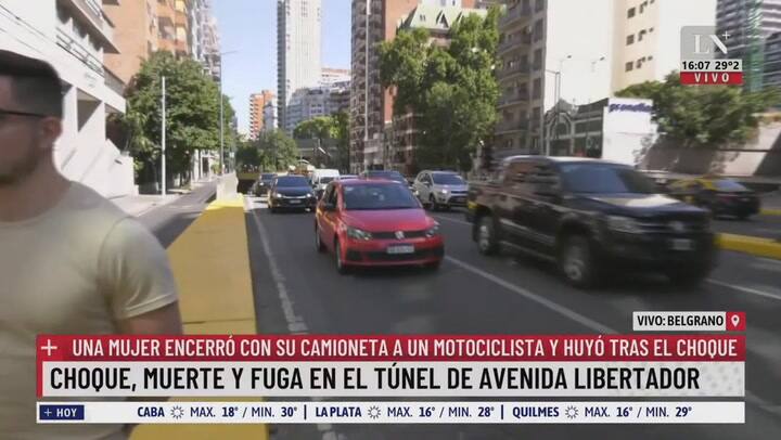 Choque, muerte y fuga en el túnel de Avenida Libertador