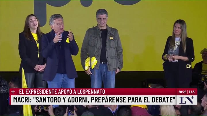 "Santoro y Adorni, prepárense para el debate": Mauricio Macri en el acto de campaña de Lospennato