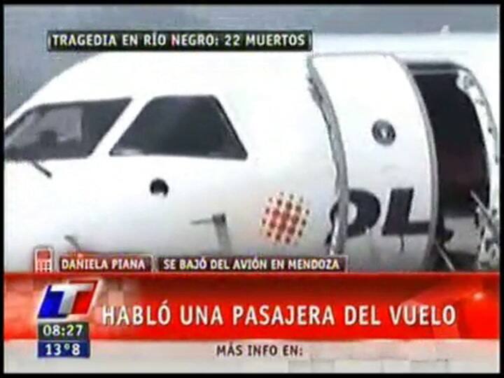 «El vuelo era normal», dijo una mujer que se bajó antes (TN)