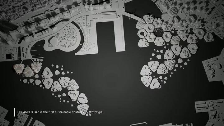 Oceanix, la ciudad flotante que Corea del Sur planea construir frente al puerto de Busan