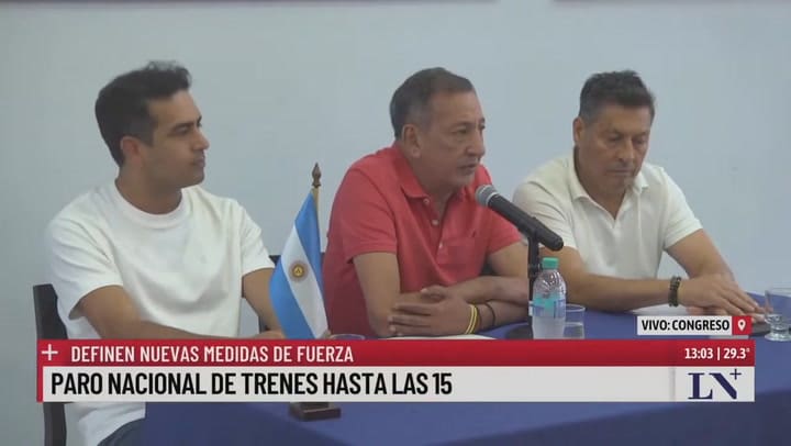 Conferencia de prensa de La Fraternidad donde se repudió a las autoridades de Trenes Argentinos