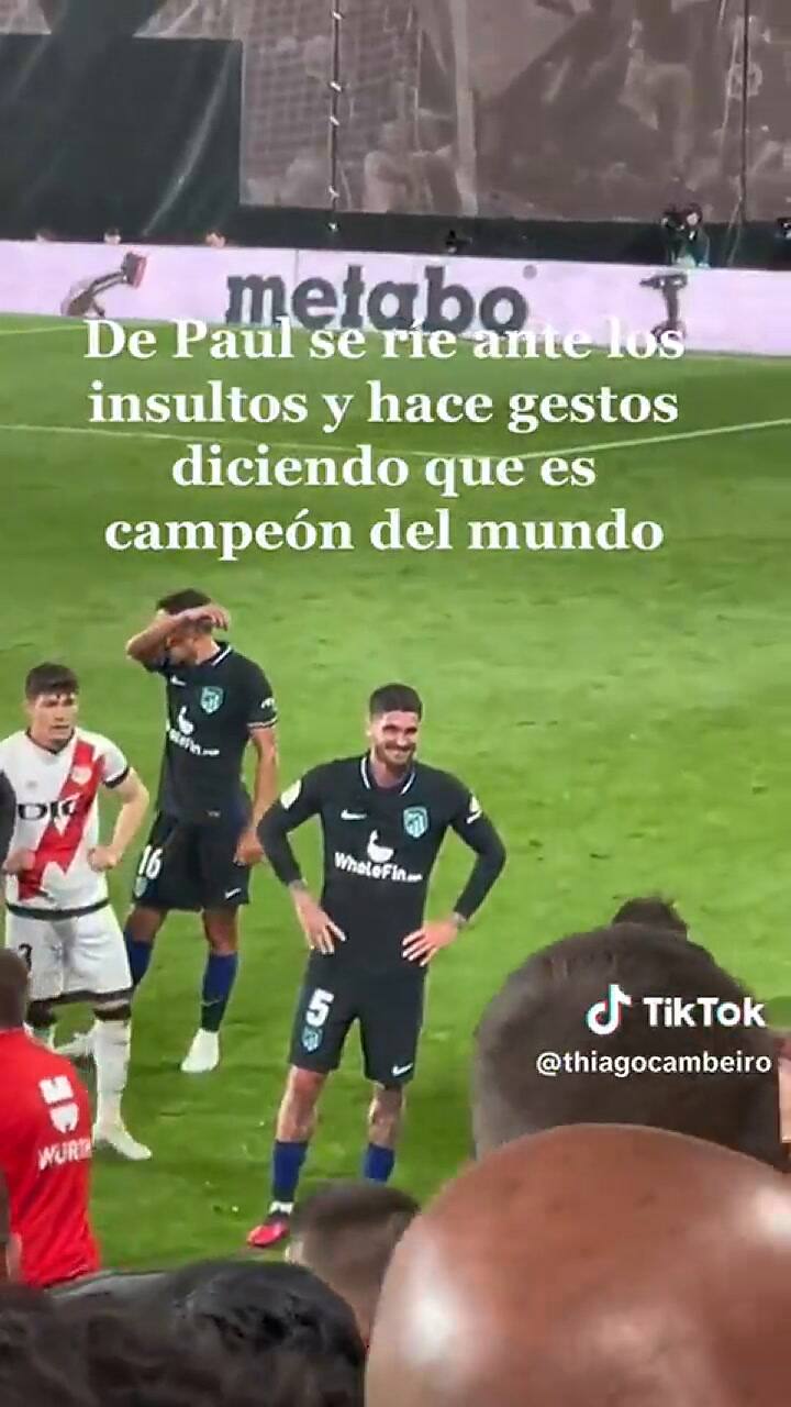 El cruce de Rodrigo De Paul contra el público de Rayo Vallecano