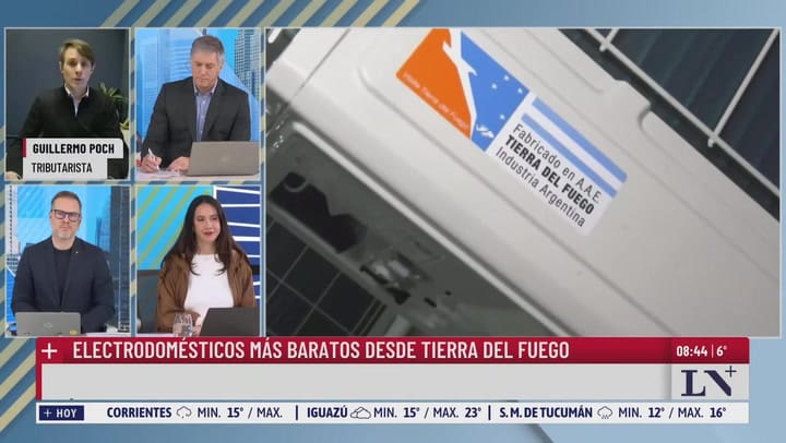 Electrodomésticos más baratos desde Tierra del Fuego