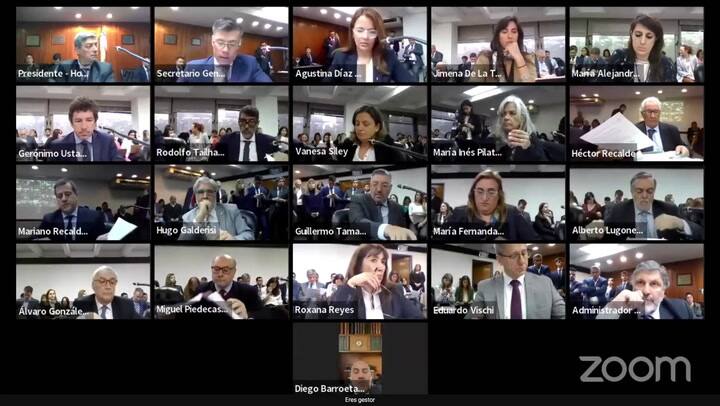 El momento en que se vota el dictámen que recategoriza a Ana María Figueroa