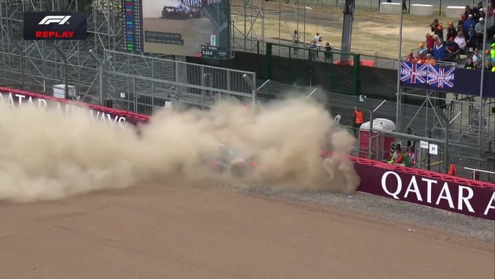 El choque de Franco Colapinto en la Q1 de Silverstone