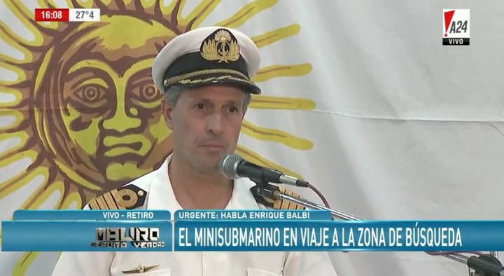 Enrique Balbi, vocero de la Armada: 'No descartamos una situación de supervivencia extrema'
