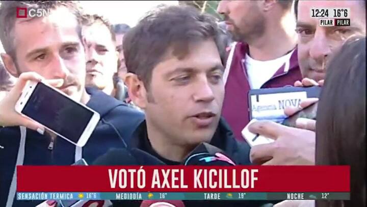 Axel Kicillof habló con la prensa después de votar - Fuente: C5N
