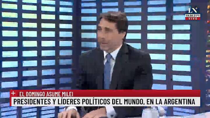 Santiago Pena, presidente de Paraguay, con Eduardo Feinmann