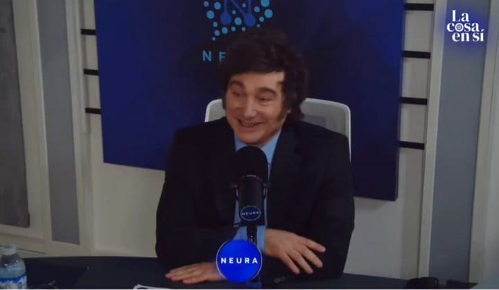 Milei con Fantino: el momento en el que canta "Mandril, decime que se siente"