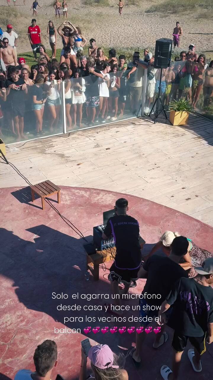 L-Gante brindó un show para sus vecinos en la costa