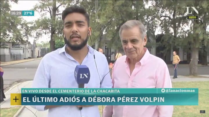 Entrevista a Julio Bazán en el funeral de Débora Pérez Volpin