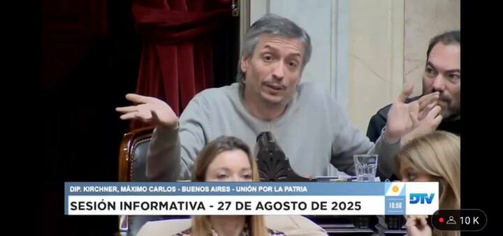 Máximo Kirchner en el Congreso