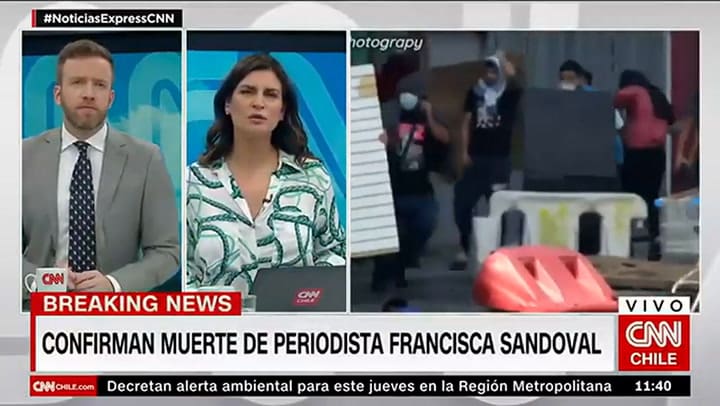 Conmoción en Chile: murió una periodista baleada cuando cubría enfrentamientos en una marcha del 1°