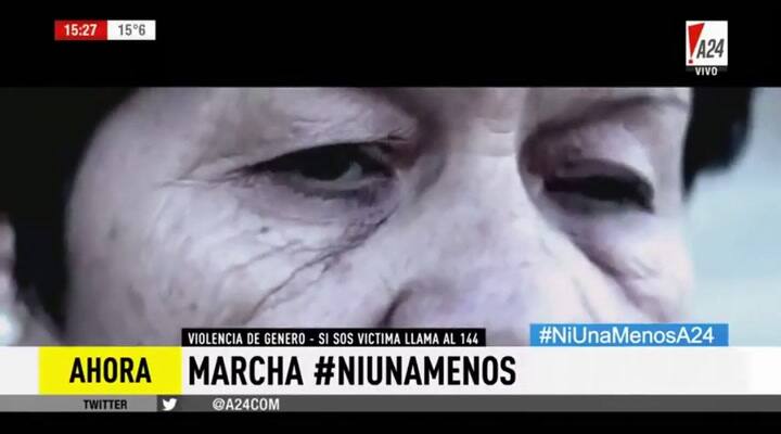 El video que se proyectó en la marcha de Ni una menos 2017