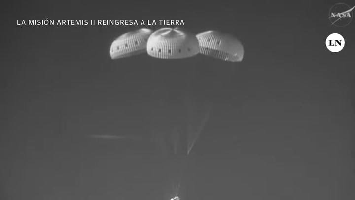 El momento del amenizaje de la misión Artemis II