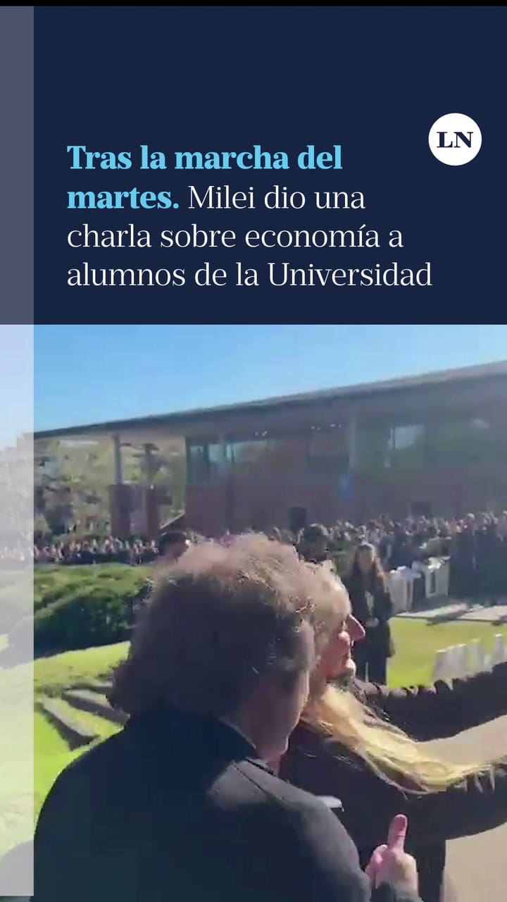 Milei dio una charla sobre economía a alumnos de la Universidad de San Andrés