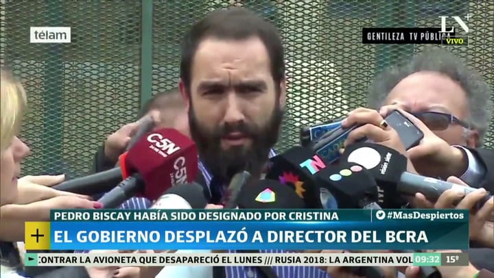 El gobierno desplazó a director del BCRA