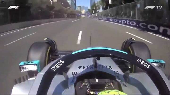 El increíble porpoising del auto de Hamilton en Bakú