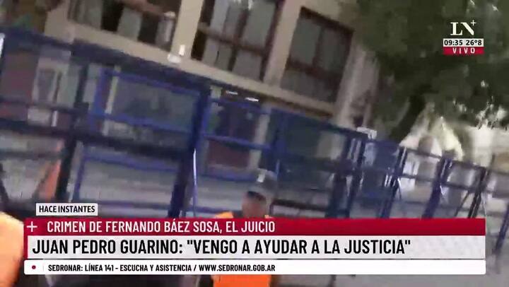 Habló Juan Pedro Guarino, uno de los sobreseídos en el caso Báez Sosa: 'Vengo a ayudar a la Justicia'