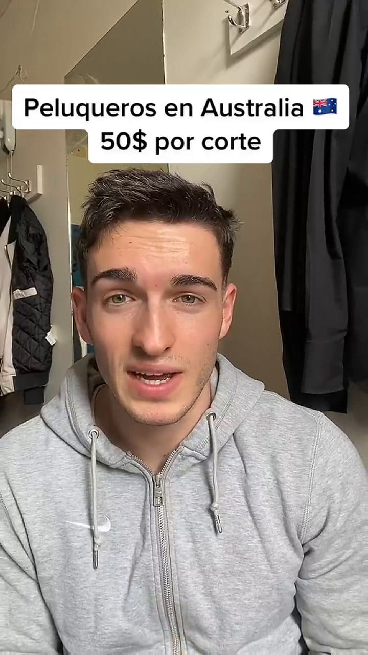 El joven explicó cuánto gana un peluquero en Australia por cada corte de pelo