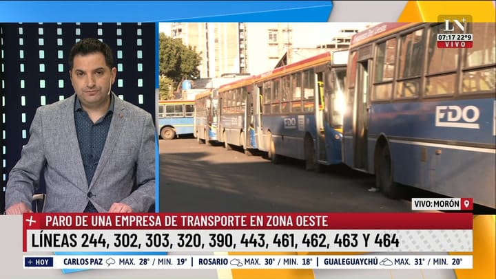 Paro de colectivos en el AMBA y Mar del Plata