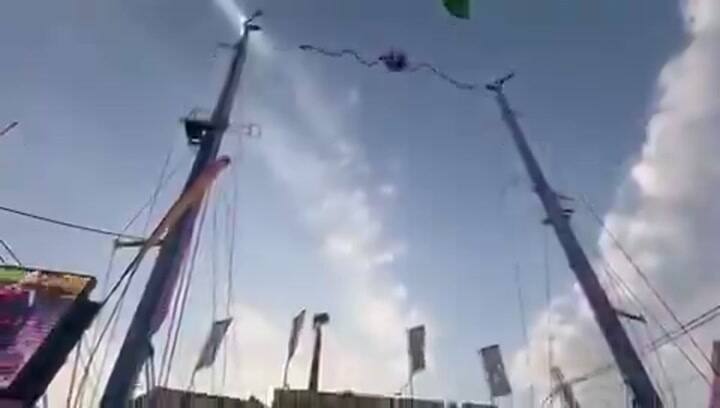 El video del momento en que se corta la correa de la atracción