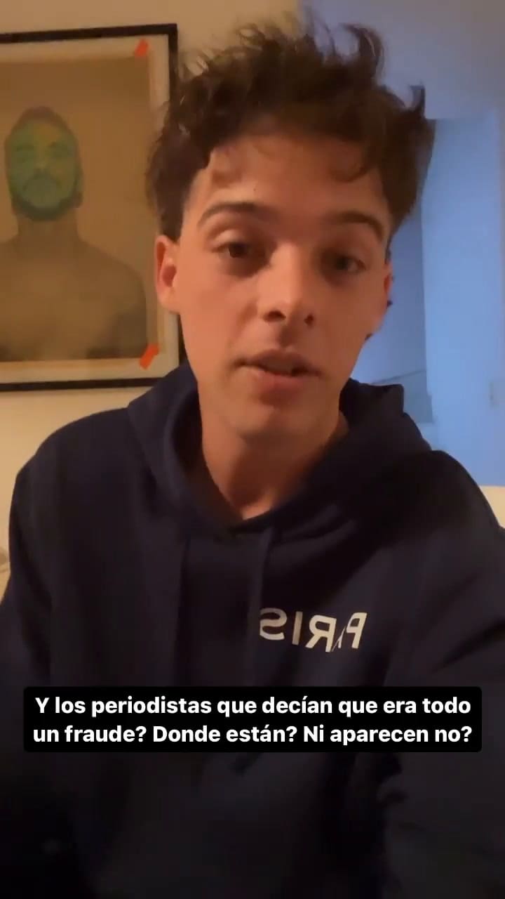 La crítica de Santi Maratea contra los periodistas (IG: @santimaratea)