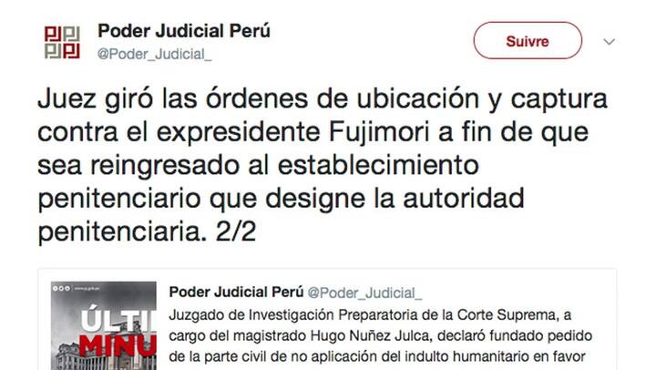 Juez anula indulto a expresidente peruano Fujimori - Fuente: AFP