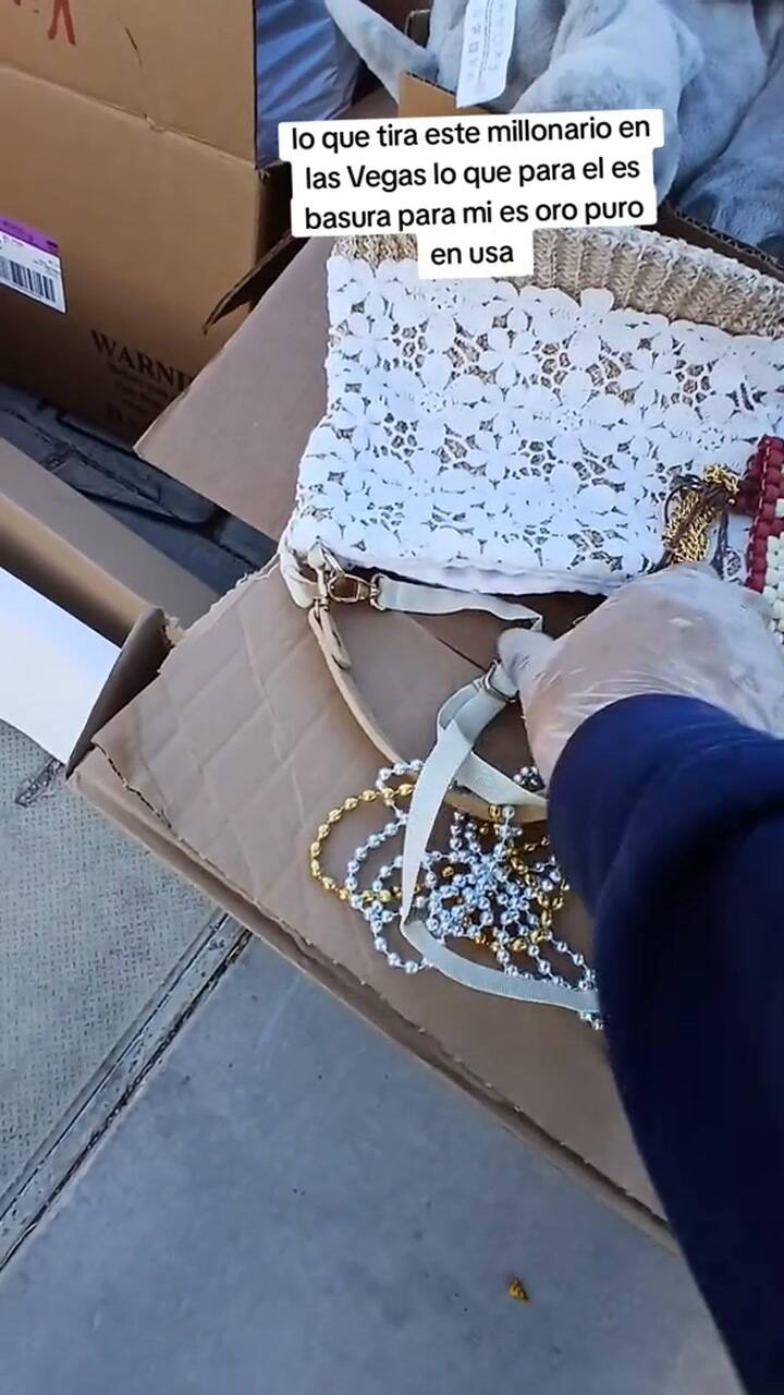 Un tiktoker mostró lo que un millonario tiró a la basura en Las Vegas
