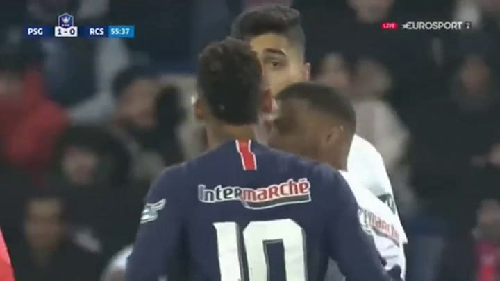 La lesión de Neymar - Fuente: Eurosport