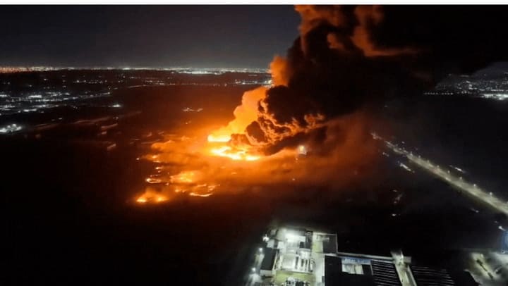 La vista del incendio desde arriba