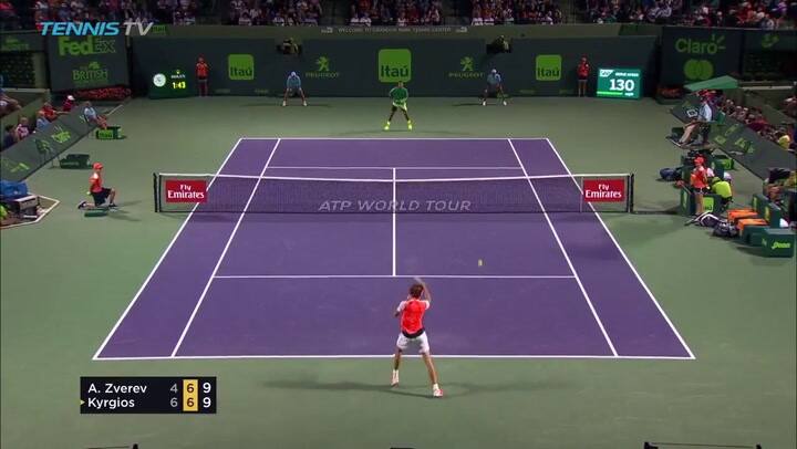 Kyrgios-Zverev: los mejores puntos del partidazo entre las estrellas del futuro