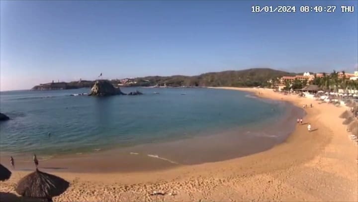 Así se percibió el sismo de las 8.40 horas este jueves 18 de enero en Huatulco en Oaxaca.