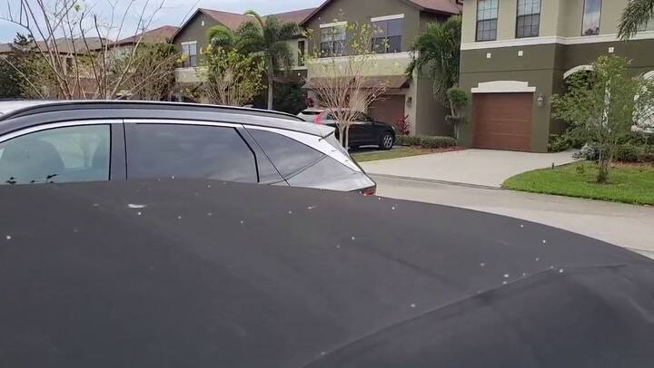 Un habitante de Rockledge capta la caída de aguanieve en Florida