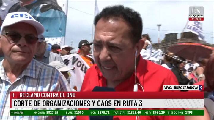 Reclamo contra el DNU: corte de organizaciones y caos en Ruta 3. El testimonio de Luis D'Elía