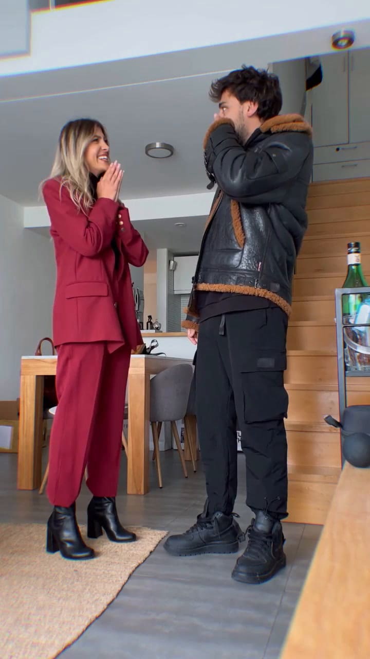 Cande Ruggeri le contó a Lizardo Ponce que está embarazada y lo filmó