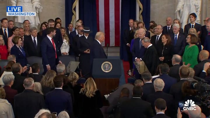 El momento de la jura de Donald Trump como presidente de Estados Unidos