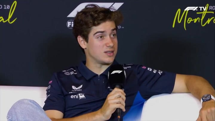 Franco Colapinto en la conferencia de prensa del Gran Premio de Canadá