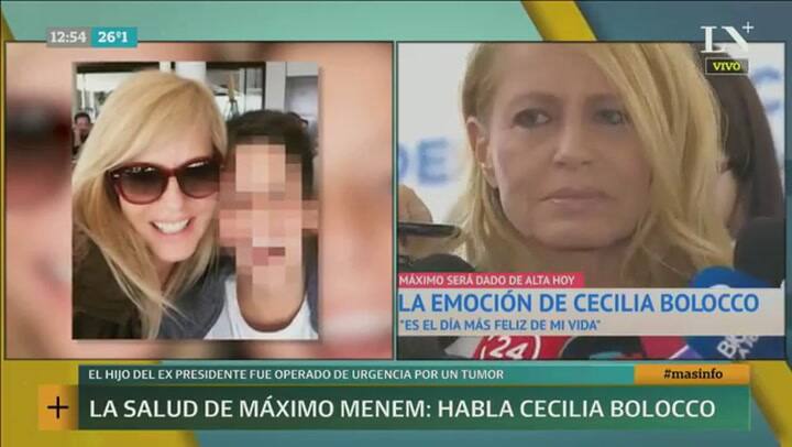 Cecilia Bolocco habló tras la cirugía a Máximo Menem