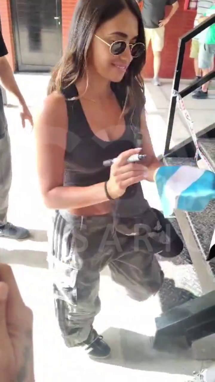 Antonela Roccuzzo fue a ver a Thiago Messi en Rosario