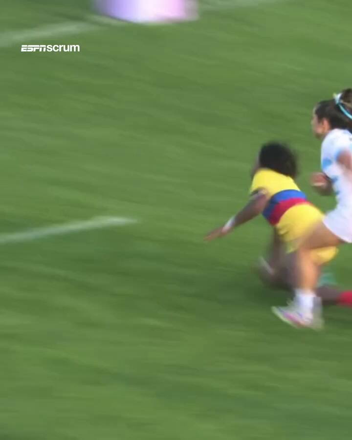 Paula Pedrozo festejó su try haciendo alusión a su maternidad