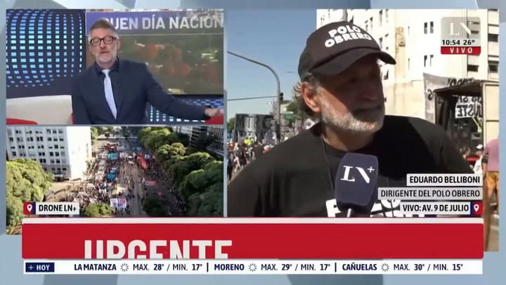 Un dirigente del Polo Obrero abandonó el móvil de LN+