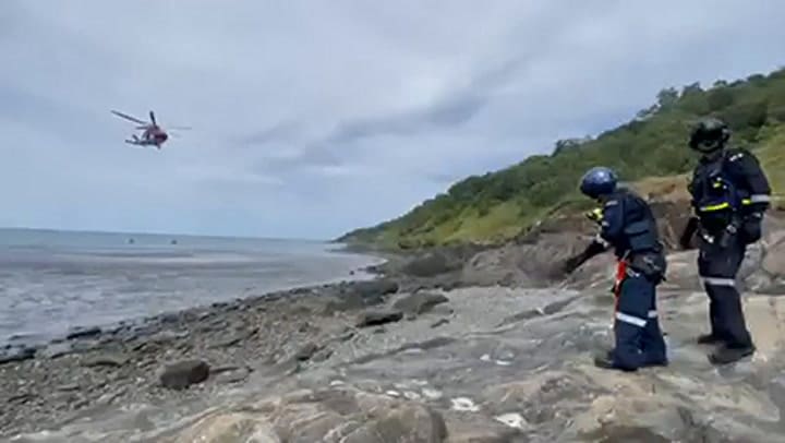 Los socorristas llegaron en helicóptero para atender al hombre luego del ataque