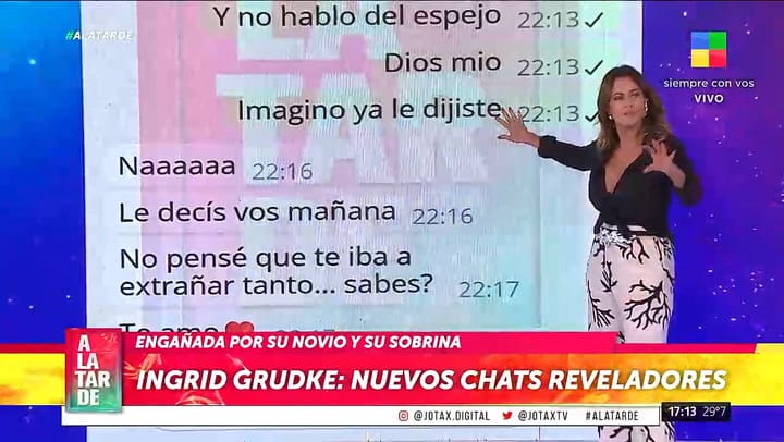 Los chats entre la expareja de Ingrid Grudke y su sobrina