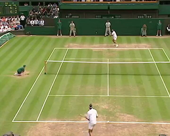 Federer v Philippoussis en la final de hombres 2003 - Wimbledon momemtos dorados. Fuente: Youtube