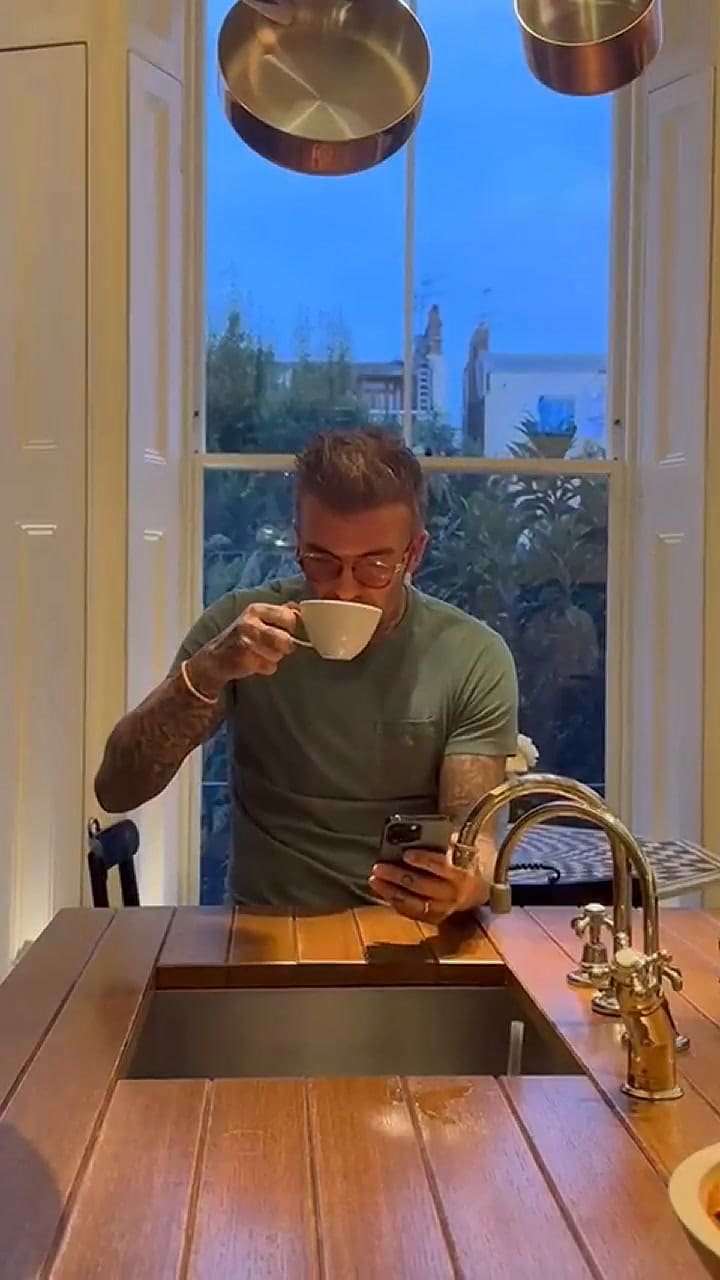 Victoria Beckham captó a David en un momento único