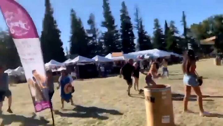 El público del festival corre asustado por el tiroteo - Fuente: Twitter