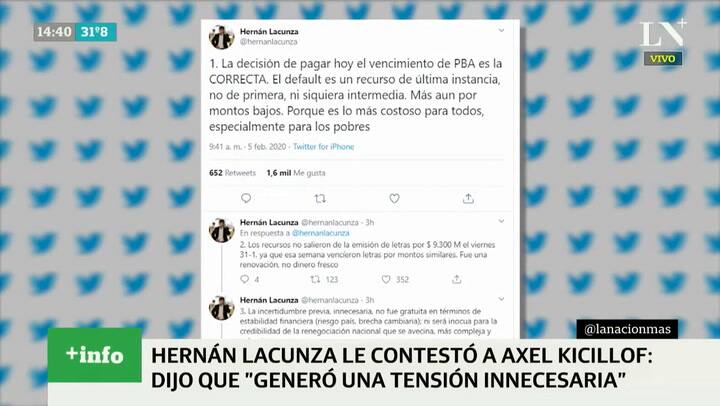 Hernán Lacunza le contestó a Axel Kicillof