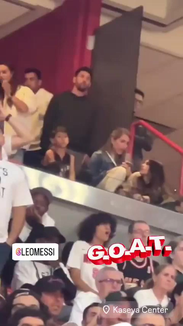 El clan Messi - Roccuzzo presente en el partido de Miami Heat